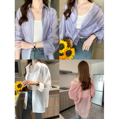 天絲防曬衣女2025新款夏季防曬衫襯衣寬鬆開衫透氣防曬服襯衫上衣