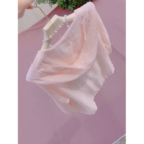 甜美減齡蕾絲花邊連帽防曬襯衫女夏季輕薄透氣慵懶風洋氣減齡上衣