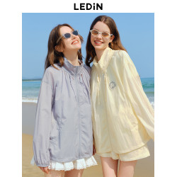 樂町元氣多巴胺輕薄防紫外線外套2024夏季新款抽繩設計原紗防曬衣