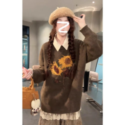 秋季長袖寬鬆顯瘦氣質內搭上衣大碼胖MM溫柔風蕾絲拼接繙領襯衫潮