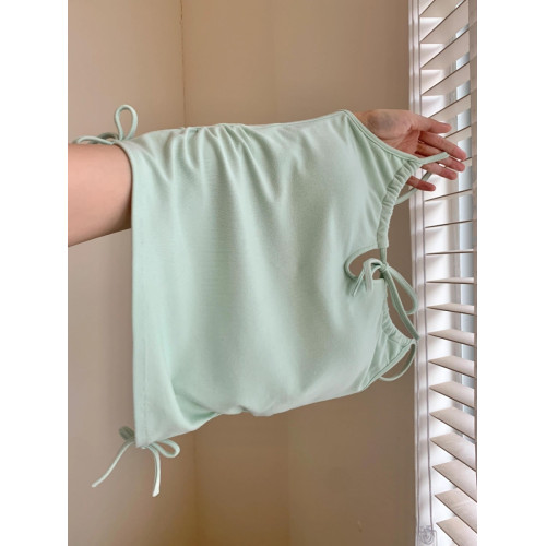 乾淨又清透～鏤空系帶吊帶背心好欲好顯嫩！夏季新款抽繩系帶設計