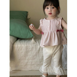 新款寶寶上衣無袖薄款2025夏季嬰幼兒洋氣襯衫女童公主娃娃衫 a類