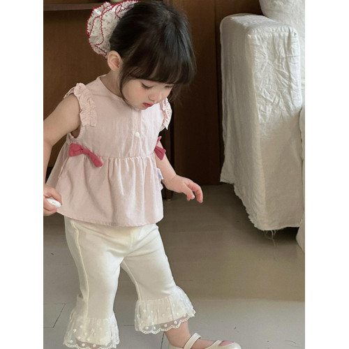 新款寶寶上衣無袖薄款2025夏季嬰幼兒洋氣襯衫女童公主娃娃衫 a類