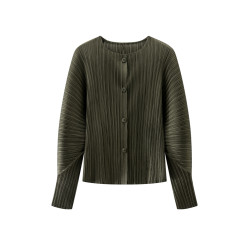 褶之初三宅風褶皺小衆設計圓領高級上衣女2026春季新洋氣顯瘦t恤