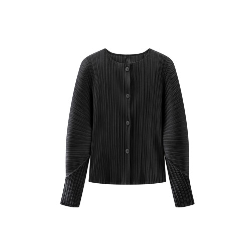 褶之初三宅風褶皺小衆設計圓領高級上衣女2026春季新洋氣顯瘦t恤