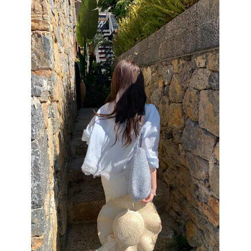 切糕自製小個子春季早春新款上衣女設計感拼接蕾絲長袖襯衫襯衣