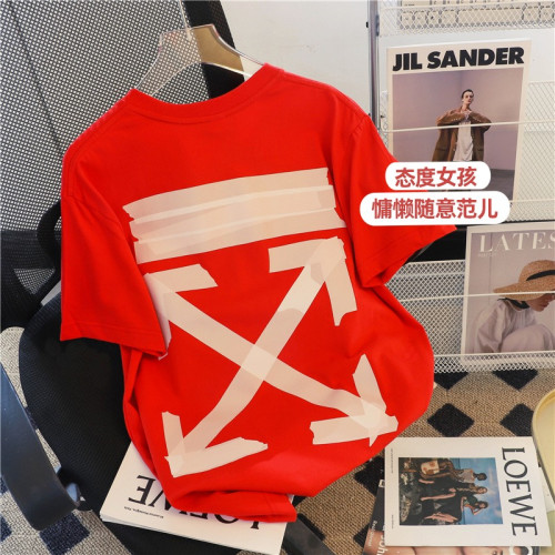 撿漏2025年夏季新款紅色元氣短袖T恤男女學生潮流寬鬆圓領情侶ins