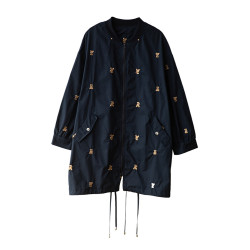 九月陌墨刺綉棒球服薄外套春季2025年新款歐貨寬鬆中長款防曬衣女