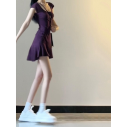 今年流行的包臀短裙子夏裝新款女裝收腰修身清冷感減齡T恤連衣裙