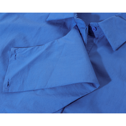 XinmonLee別致高級感輕奢風藍色襯衫2025春季法式氣質設計感襯衣