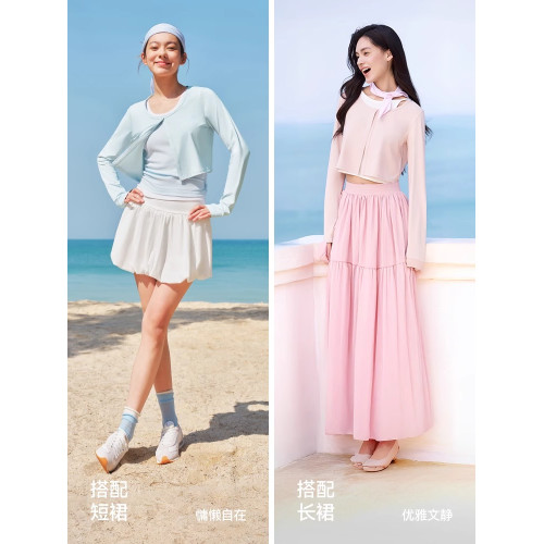 森馬防曬衣女短款正肩顯瘦原紗外套2025夏季新款涼感速乾開衫薄款