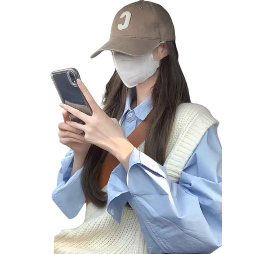 法式藍色襯衣內搭襯衫外套馬甲女春季2026新款上衣設計感小衆高級