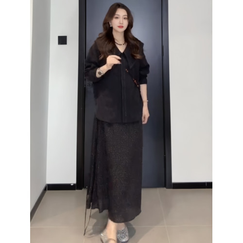 大碼黑色減齡娃娃領襯衫2025超火上衣女秋季胖mm寬鬆顯瘦小衫襯衣