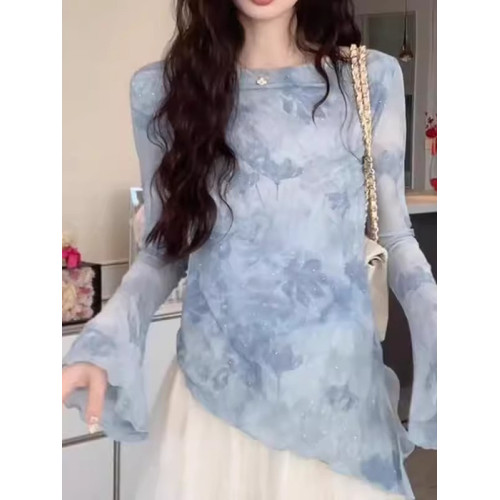 法式高級感氣質印花防曬罩衫女2026夏季新款時尚洋氣修身長袖上衣