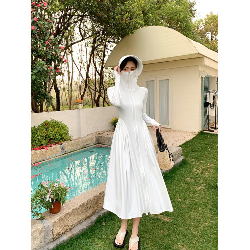 全身防曬衣女夏防紫外線輕薄小個子掐腰顯瘦冰絲防曬服外套中長款