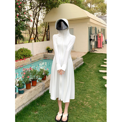 全身防曬衣女夏防紫外線輕薄小個子掐腰顯瘦冰絲防曬服外套中長款