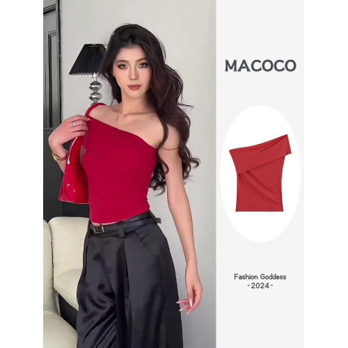 斜肩上衣夏季新款薄款辣妹設計感短款T恤女