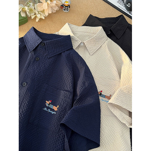 夏季港風復古短袖襯衫女胖mm大碼寬鬆顯瘦學生休閒百搭襯衣外套潮