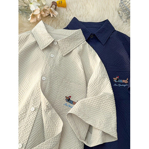 夏季港風復古短袖襯衫女胖mm大碼寬鬆顯瘦學生休閒百搭襯衣外套潮