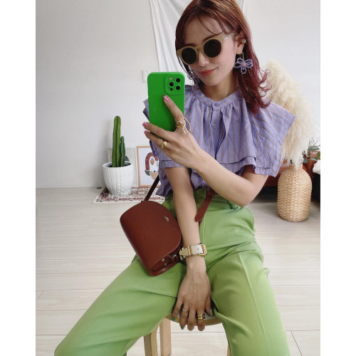 爆款來襲！私藏減齡單品 立領雙層披肩海軍領提花條紋襯衫