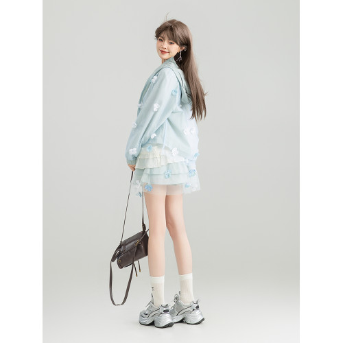 KEIKO UPF50+ 花漾立體紥花防曬衣女春夏大帽簷防紫外線薄款外套