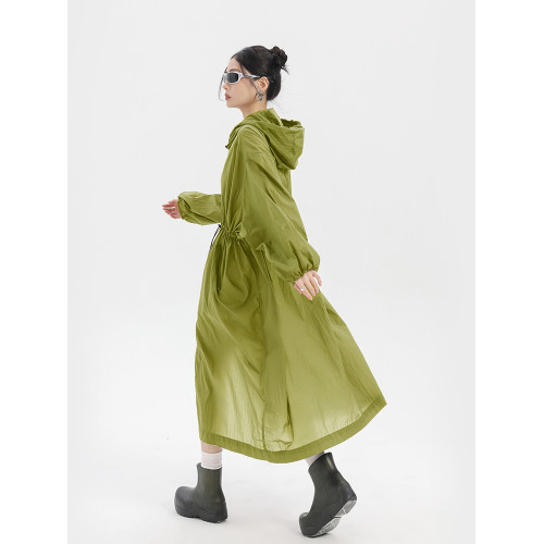 長款防曬衣女輕薄透氣過膝防曬服2025新款夏季寬鬆薄款外套女連帽