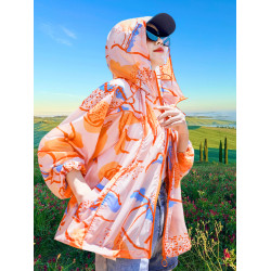 防曬衣女夏季2026新款時尚印花輕薄款透氣防曬開衫罩衫防曬服外套