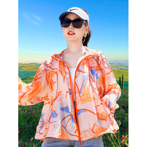 防曬衣女夏季2026新款時尚印花輕薄款透氣防曬開衫罩衫防曬服外套