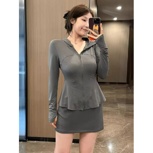 大碼冰絲防曬衣女2025夏季薄款修身瑜珈服外套防紫外線緊身防曬服