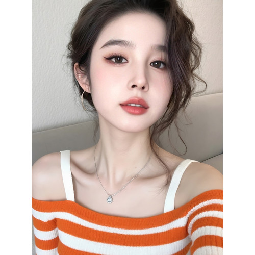 早秋設計感甜辣妹露肩針織打底衫女小衆獨特超好看一字肩吊帶上衣