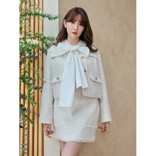 獨家 原 her 娘娘家 打破陳規的蝴蝶結 露肩通勤長袖純色襯衫上衣