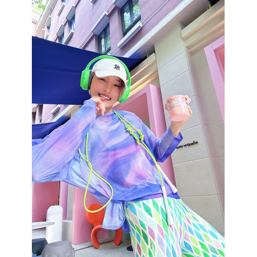 冰絲漸變防曬衣女夏季新款寬鬆長袖罩衫運動健身房瑜珈上衣