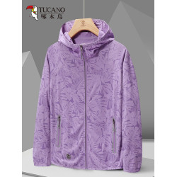 啄木鳥防曬衣女2025新款防紫外線夏季小個子紫色迷彩輕薄透氣外套