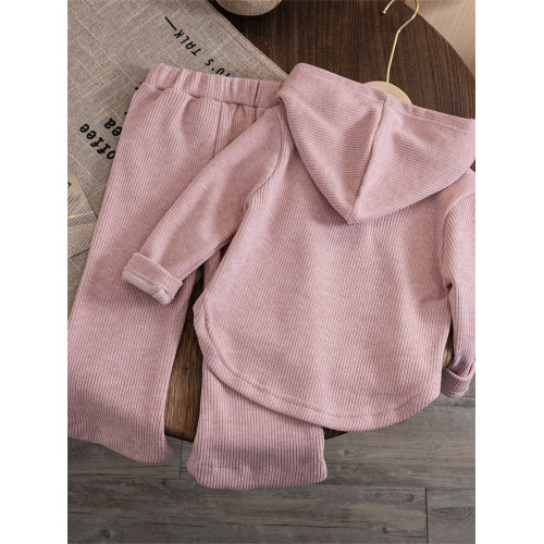 女寶寶韓版卡通套裝春秋裝2025新款小女孩洋氣連帽衛衣休閒兩件套