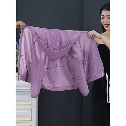 小個子防曬薄款短外套女夏季2025新款休閒百搭洋氣女士開衫防曬衣