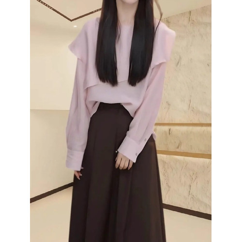 大碼女韓系寬鬆不規則拼接襯衫早春2026新款胖mm顯瘦獨特絕美上衣