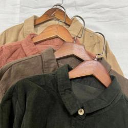 純棉細燈芯絨襯衫女早春新款休閒百搭打底衫長袖上衣0.36 B13211