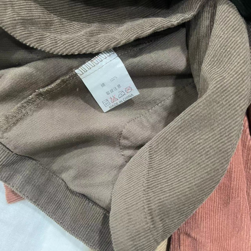 純棉細燈芯絨襯衫女早春新款休閒百搭打底衫長袖上衣0.36 B13211