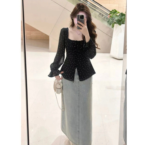 大碼微胖法式波點襯衫女2025新款秋季雪紡小衫胖MM遮肉顯瘦上衣