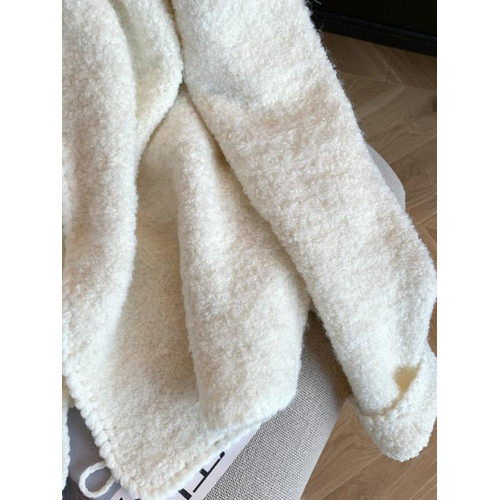 自畱款推薦~米白色連帽毛衣開衫女秋冬新款慵懶寬鬆軟糯針織外套