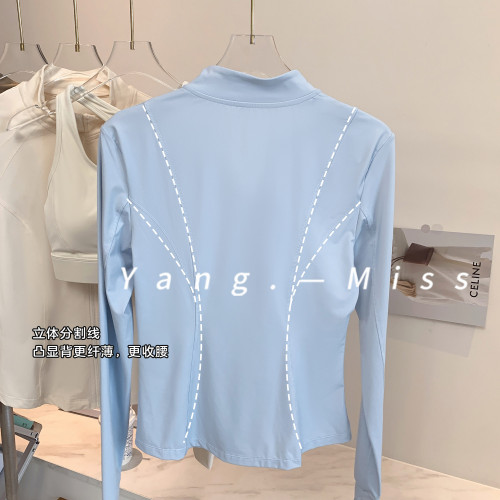 潮流立領防曬運動外套女 絕美顯瘦瑜珈外套 戶外長袖網球健身穿搭