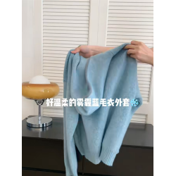 2025秋冬新款雙拉鍊連帽針織開衫女冬季新款寬鬆顯瘦減齡毛衣外套