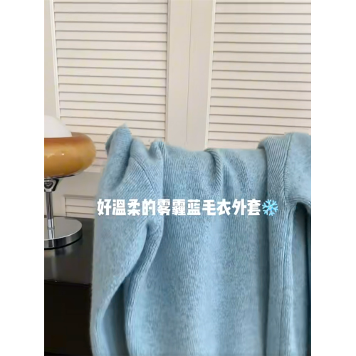 2025秋冬新款雙拉鍊連帽針織開衫女冬季新款寬鬆顯瘦減齡毛衣外套