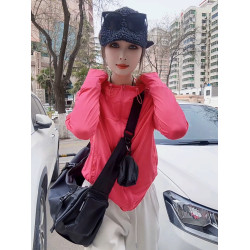 網紅同款夏季冰爽連帽抽繩防曬衣女2025新款高彈戶外透氣輕薄開衫