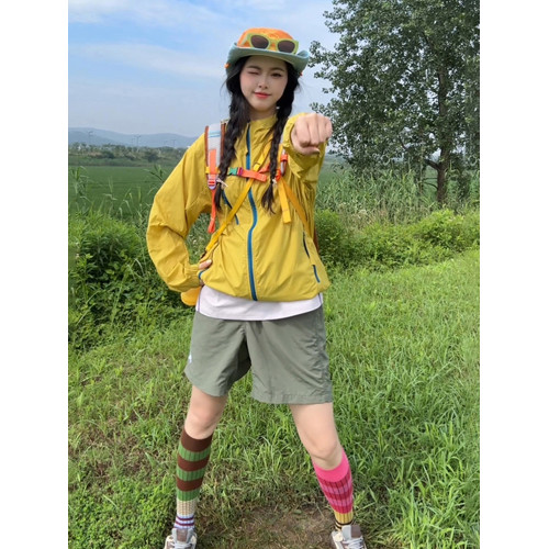 粉色多巴胺連帽防曬衣女男款防紫外線情侶外套冰絲速乾戶外沖鋒衣