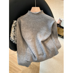 廣州十三行高貨爆款~獨特超好看 撞色立領針織開衫內搭上衣女秋冬