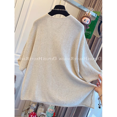 氣質薄款上衣t恤針織舒適純色慵懶風通勤2025夏季短袖防曬服休閒