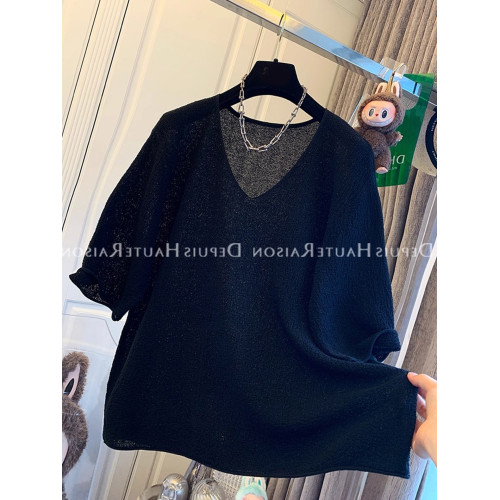 氣質薄款上衣t恤針織舒適純色慵懶風通勤2025夏季短袖防曬服休閒