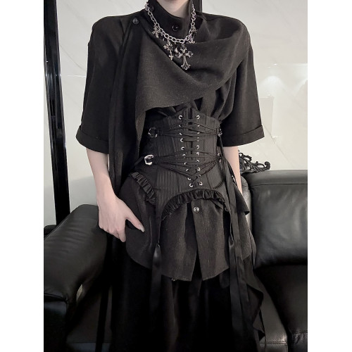 Aont【雙生子系列】原創小衆短袖襯衫夏季新款中性風休閒上衣男女