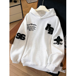 國潮牌美式高街毛巾綉連帽衛衣女2025新款潮牌痞帥設計感小衆上衣